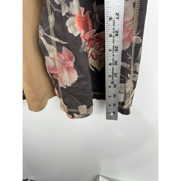 Solitaire Anthropologie Large Monarc Suedette Open Front Floral Cardigan - Picture 3 of 6